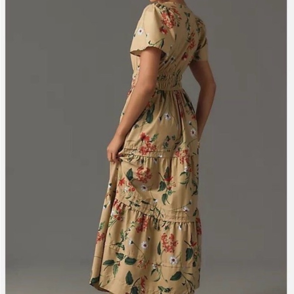 NWT 🌟 Anthropologie Somerset Khaki Maxi Dress - Picture 3 of 14